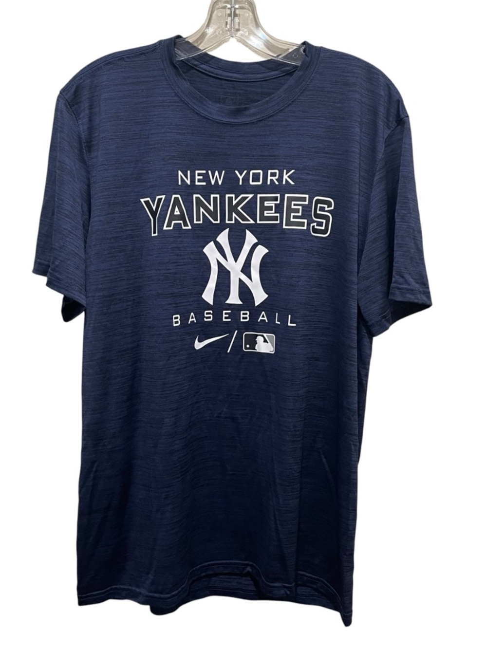 Nike New York Yankees Baseball Blue Dri Fit Short Sleeve Tee Men Size Large